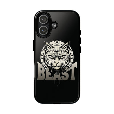 Beast Cat Black Tough Magnetic iPhone 17 / 17 Air / Pro / Pro Max Protective Case support MagSafe