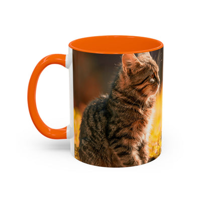 Golden Autumn Cat Coffee Mug - Cute Cat Mug, Nature Lover Gift, Cozy Kitchen Decor, Fall Drinkware, Cat Lover Gift
