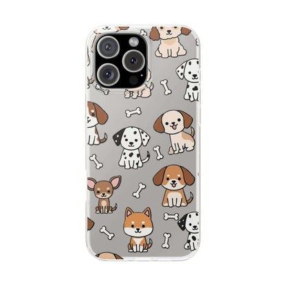 Funny Cute Dog Pattern iPhone 15 16 17 series Flexi Case