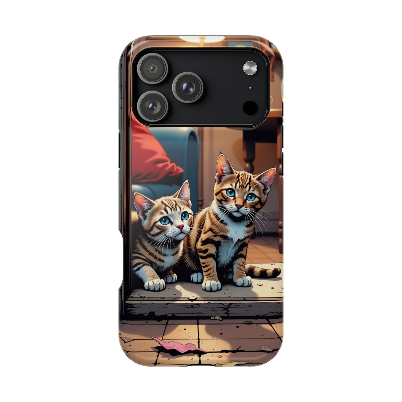 Cute Cats Magnetic Phone Case comic style 1, Cat Lover Gift, Impact-Resistant iPhone Case, Funny Pet Accessory, Unique Animal Design