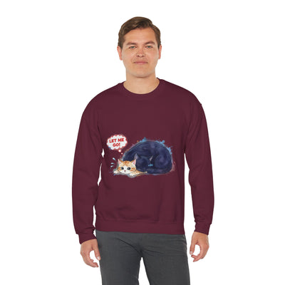 Watercolor painting style 1 Men & Women Cute Cat Pile Crewneck Sweatshirt