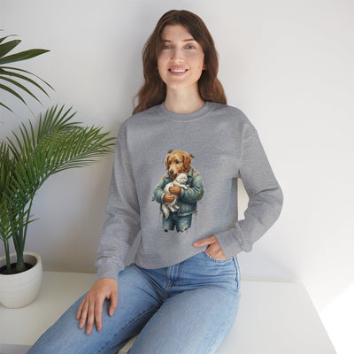 Watercolor painting style 12 Men & Women Cute Cat Pile Crewneck Sweatshirt