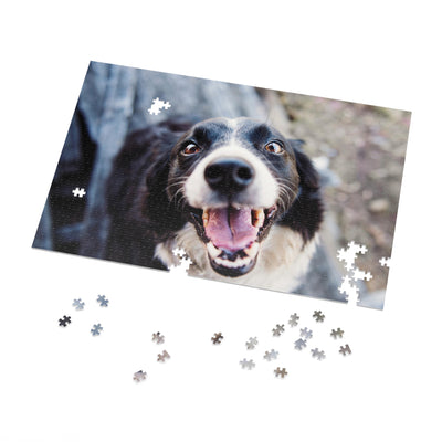 Happy Dog Jigsaw Puzzle, 1000 Pieces, Dog Lover Gift, Family Fun Activity, Personalized Puzzle with Tin, Unique Home Decor, Pet Memorial Gift