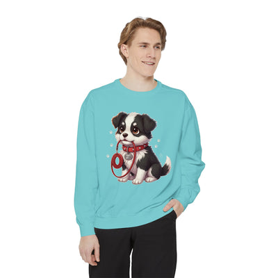 Cute Dog Walk Time style 1 Cozy Graphic Unisex Crewneck Sweatshirt