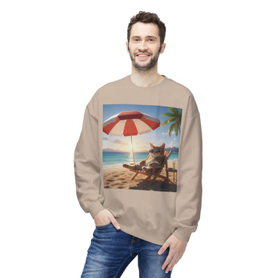 Beach Vibes Cat Crewneck Sweatshirt