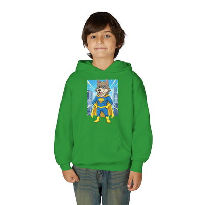 Dog cosplay Superman style 1 Unisex Kids Hoodie - Fun & Cozy Heavy Blend Sweatshirt with Cute Design