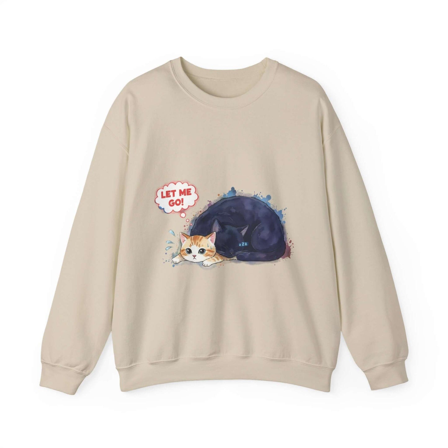 Watercolor Cat painting Unisex Crewneck Sweatshirt style 1