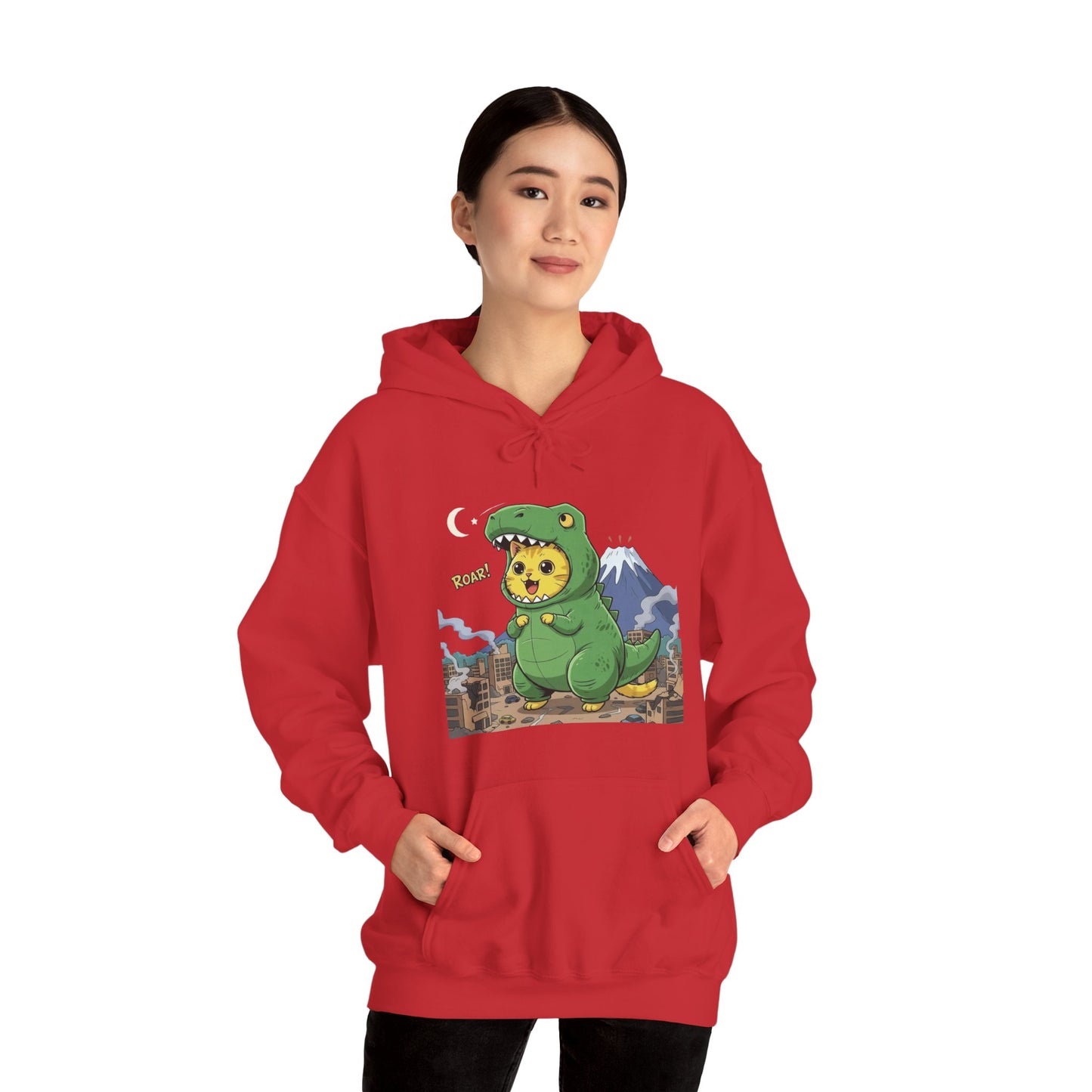 Cat cosplay Godzilla Funny Design Unisex Hoodie style 1