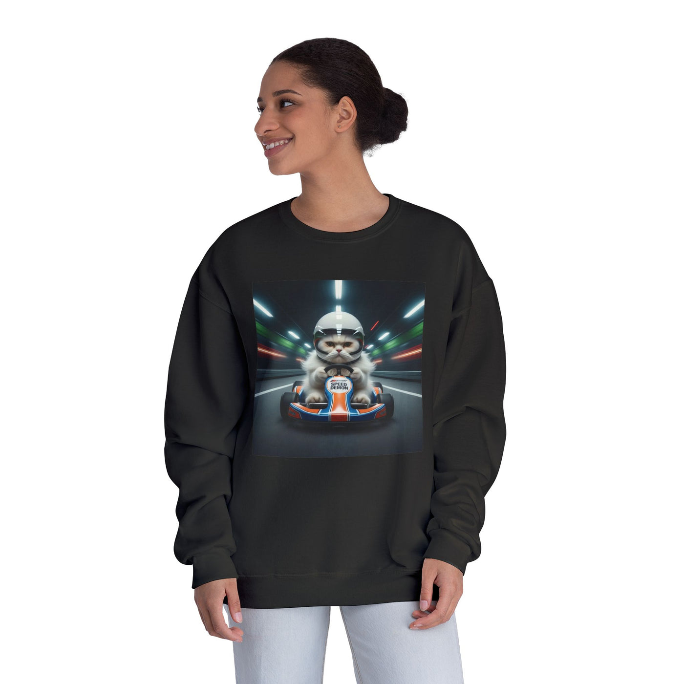 Go Kart Cat style 2 Unisex NuBlend® Crewneck Sweatshirt