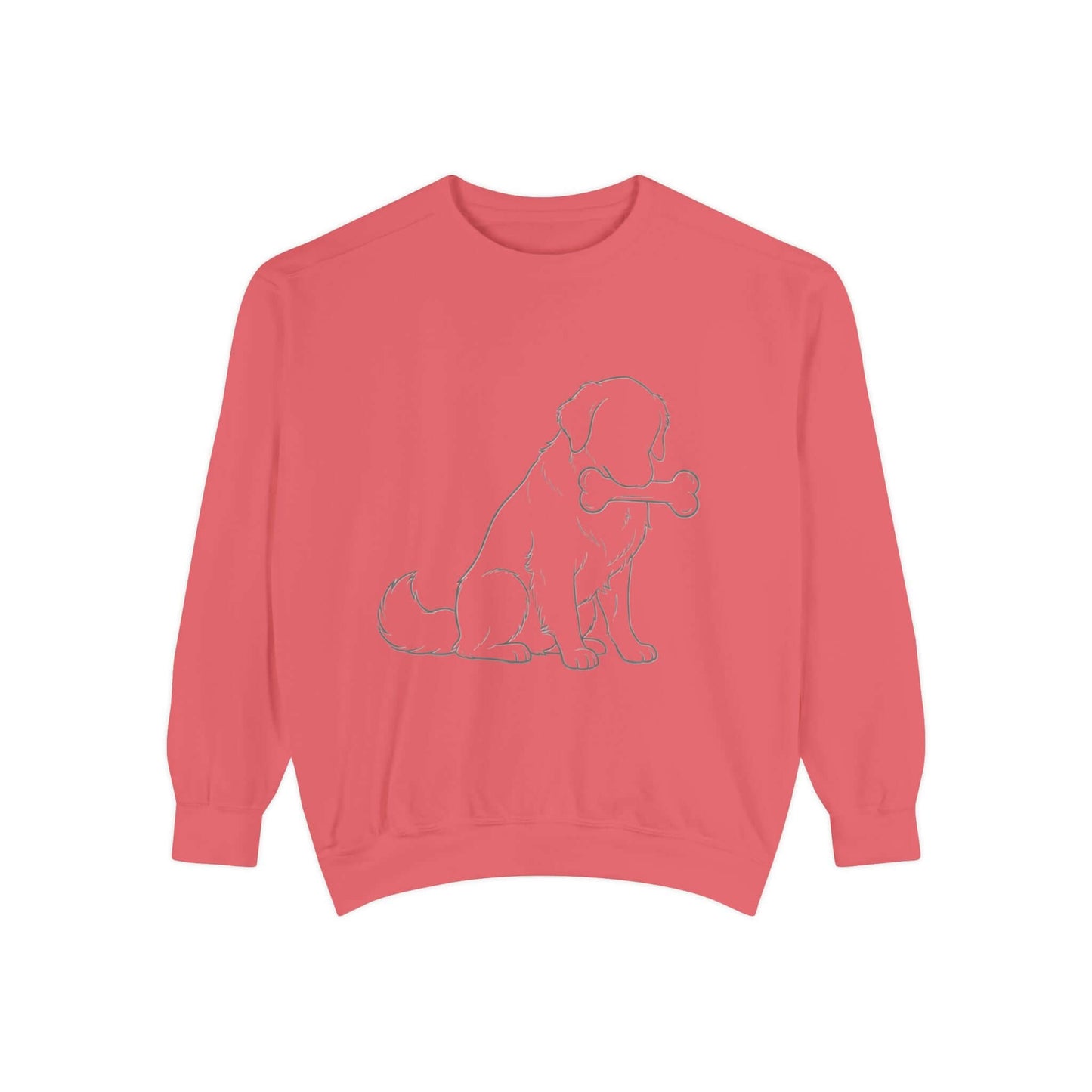 Sitting Dog Shadow Cozy Graphic Unisex Crewneck Sweatshirt style 1