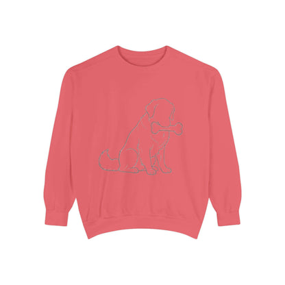 Sitting Dog Shadow Cozy Graphic Unisex Crewneck Sweatshirt style 1