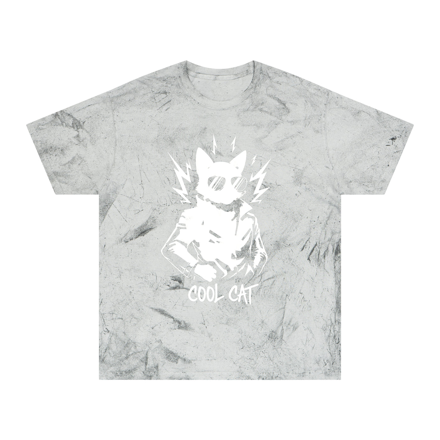 White Cool Cat Unisex T-Shirt - Vibrant Graphic Tee, Gift for Cat Lovers, Casual Wear, Streetwear, Unique Style