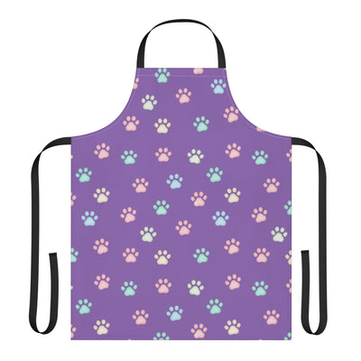 Cute Pet Lover's Apron with 5-Color Straps, Cat Paw Print Kitchen Apron, Gift for Animal Lovers, Cooking Accessory, Pet-Themed Gift