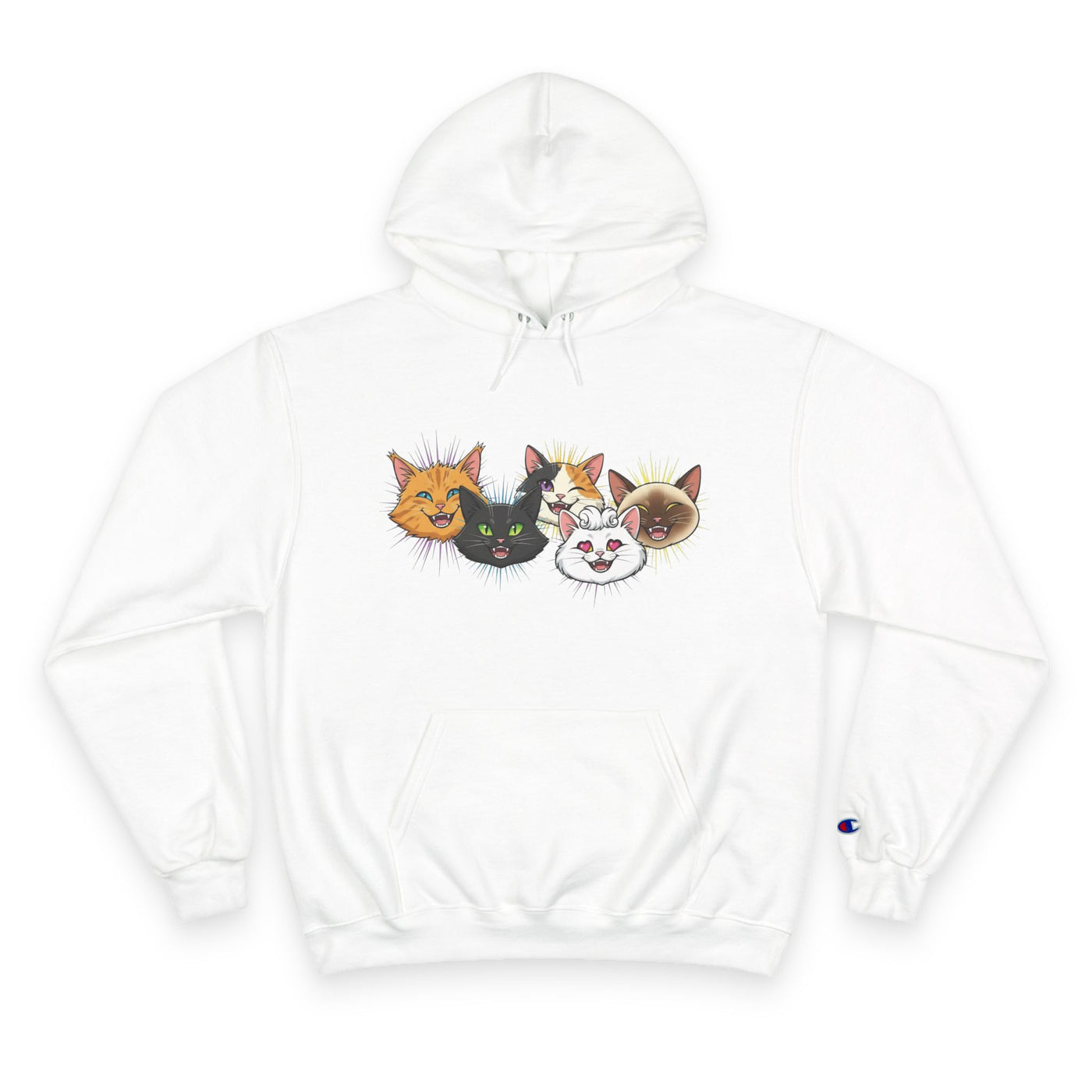Playful Cat Champion Unisex Hoodie | Cozy Cat Lover Pullover, Pet Themed Gift, Cute Animal Apparel, Perfect for Cat Days