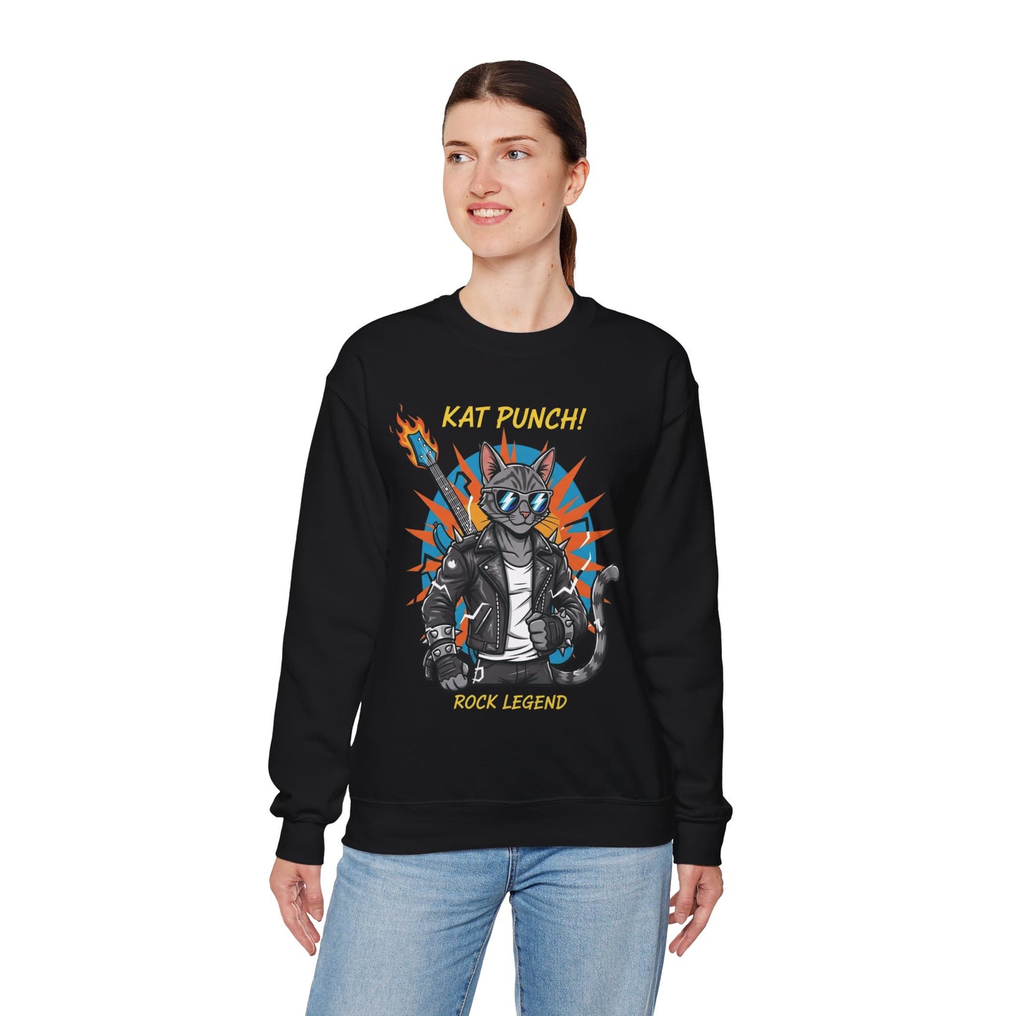 Cool Cat Unisex Heavy Blend Crewneck Sweatshirt style 1