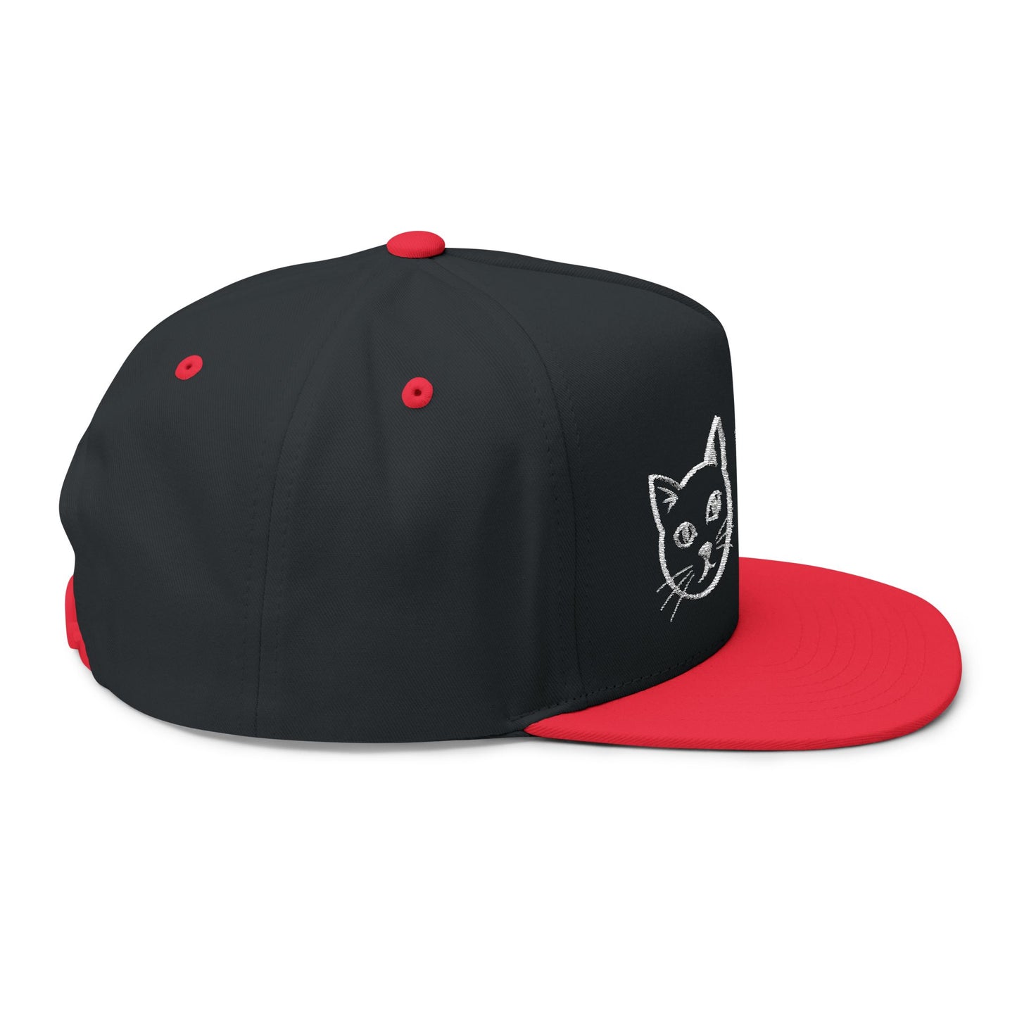 Stylish Embroidered Cat Mom Flat Bill Cap style 2
