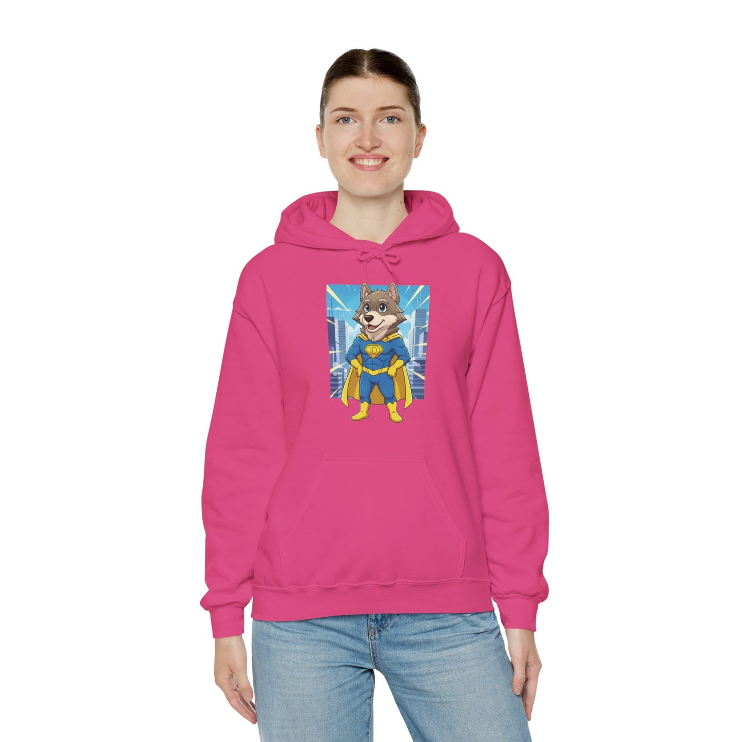 Dog cosplay Superman Funny Design Unisex Hoodie style 1
