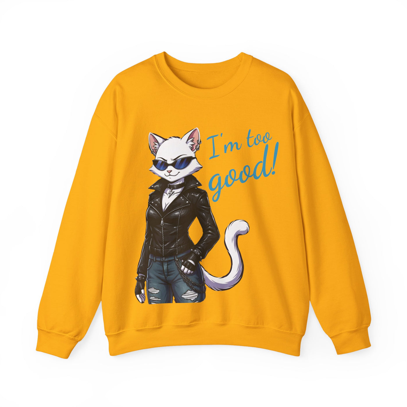 Cool Cat style 3 Unisex Crewneck Sweatshirt | Cozy Gift for Cat Lovers, Casual Wear, Unique Graphic Sweatshirt, Birthday Gift, Everyday Style