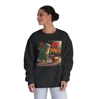 Tyrannosaurus Cat & Hot Dog Unisex NuBlend Sweatshirt