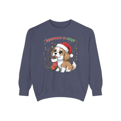 Puppy wait for Christmas presents Unisex Crewneck Sweatshirt style 5