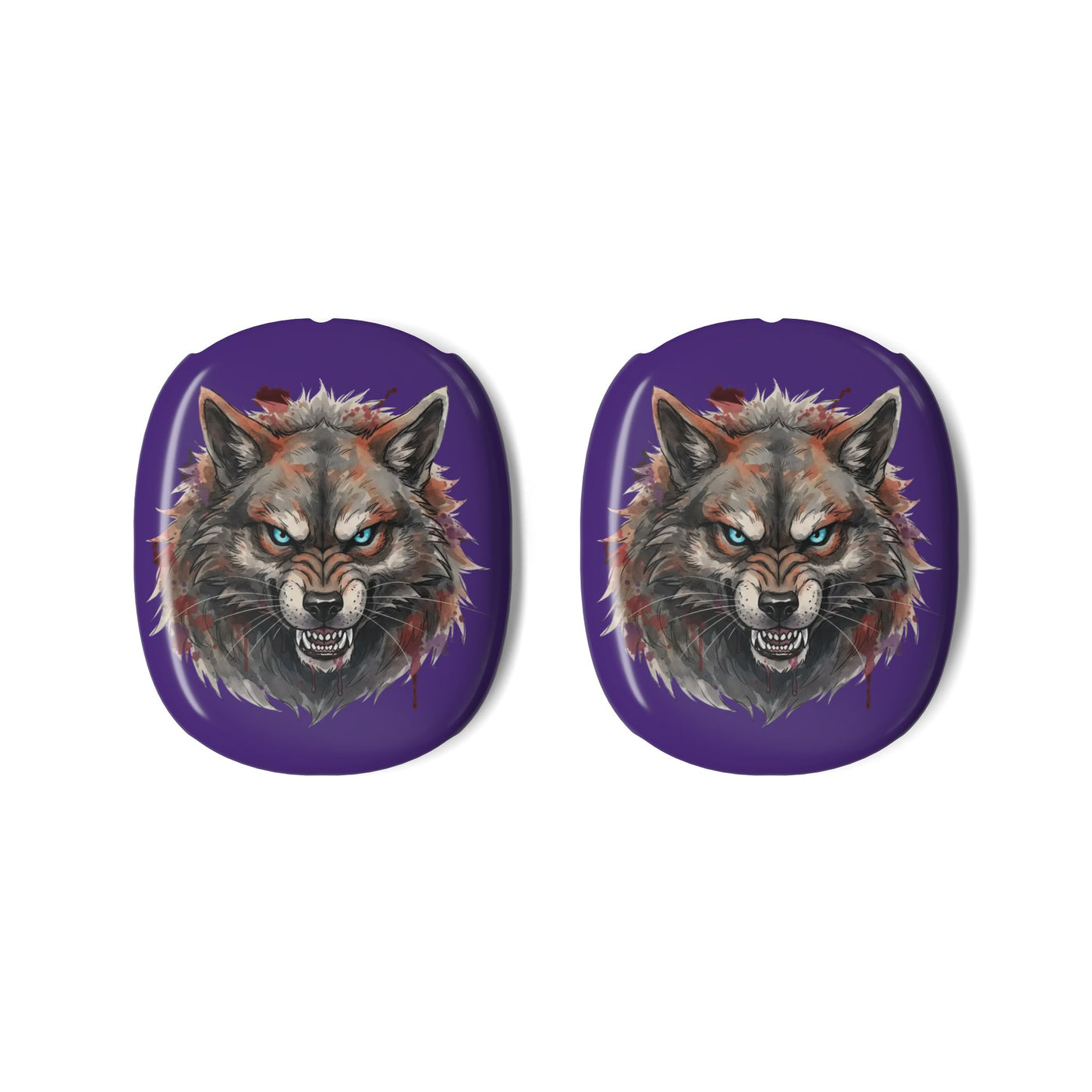 Purple Angry Dog Head AirPods Max Protective Shells