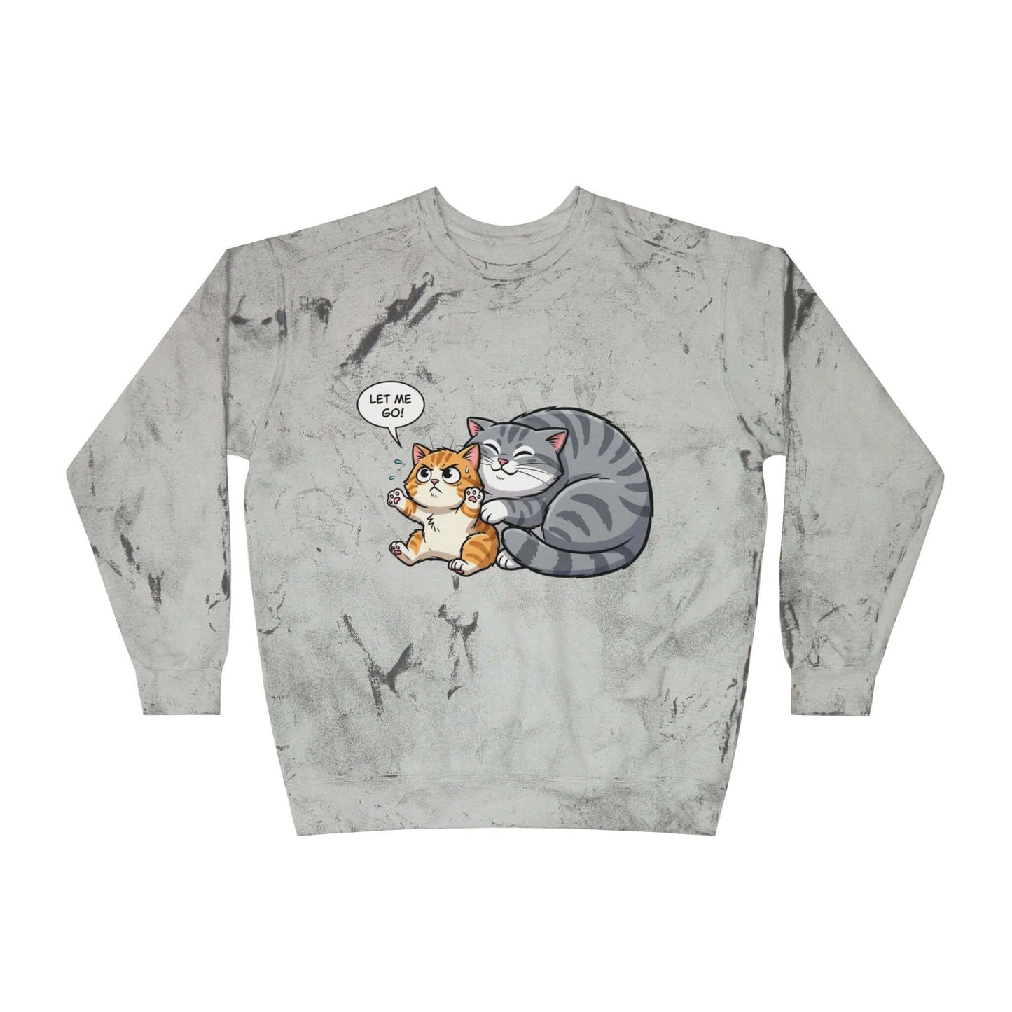 Let Me Go Cat Cozy Crewneck Sweatshirt Tie-Dye style 4