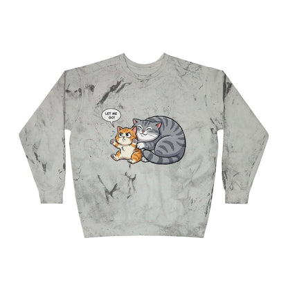 Let Me Go Cat Cozy Crewneck Sweatshirt Tie-Dye style 4