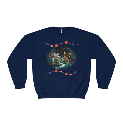 Cats & Dogs Happy Garden Unisex NuBlend Crewneck Sweatshirt style 1