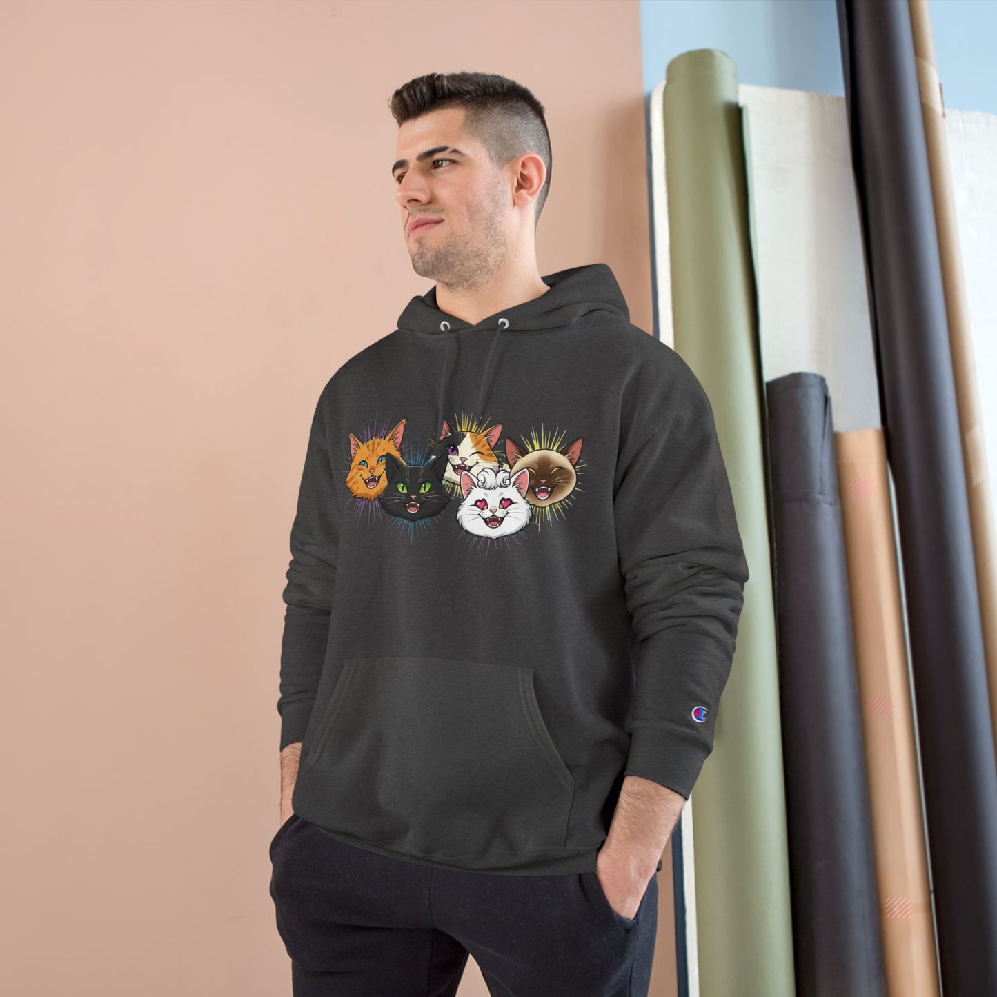 Playful Cats Cozy Unisex Champion Pullover Hoodie