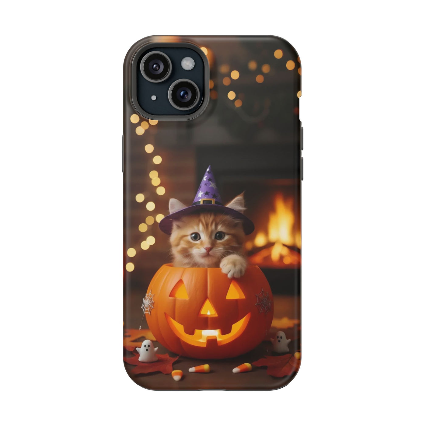 Halloween cute kitten photo style 3 Magnetic Phone Case, Cat Lover Gift, Impact-Resistant iPhone Case, Funny Pet Accessory, Unique Animal Design