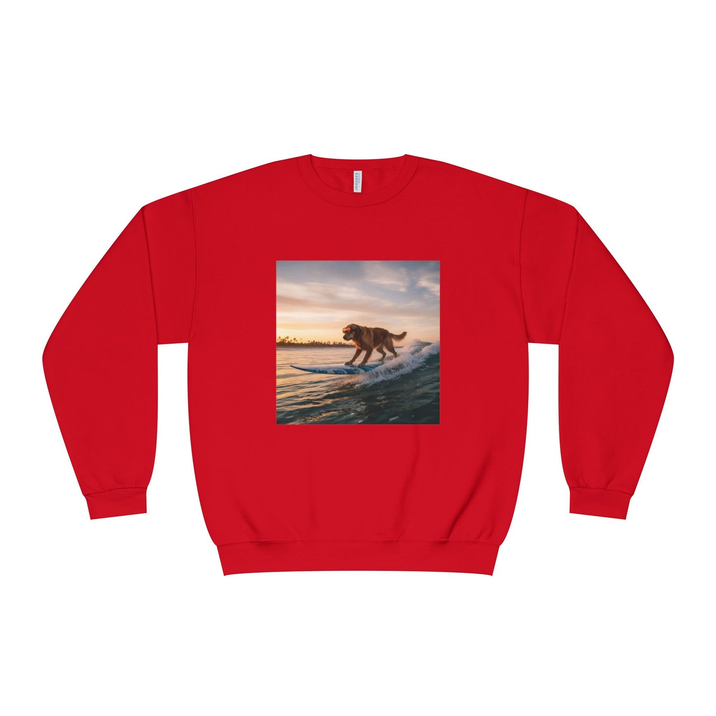 Surfing Dog Graphic Unisex NuBlend Crewneck Sweatshirt style 2