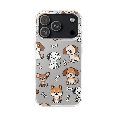 Funny Cute Dog Pattern iPhone 15 / 16 / 17 series Flexi Case