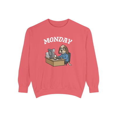 Monday Face Dog Stares Blankly Unisex Crewneck Sweatshirt style 4
