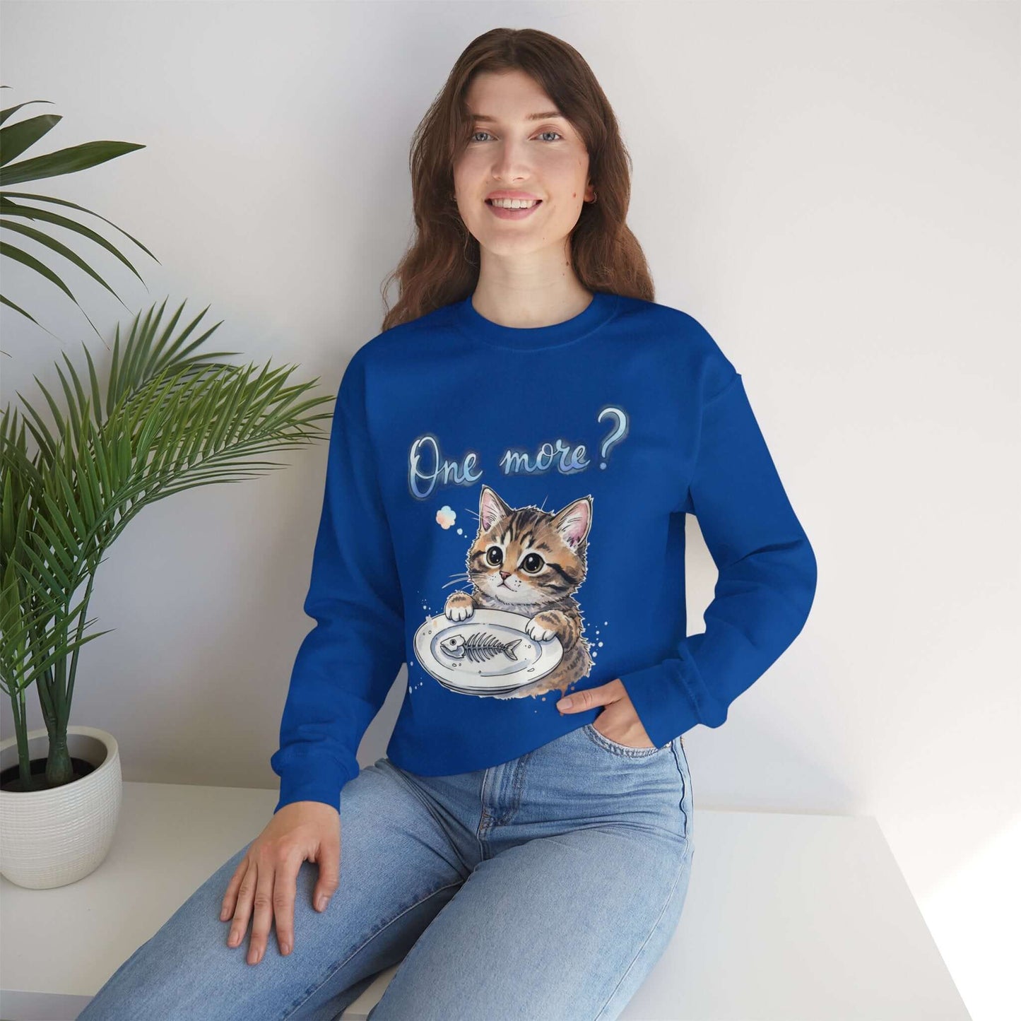 Watercolor Cat painting Unisex Crewneck Sweatshirt style 3
