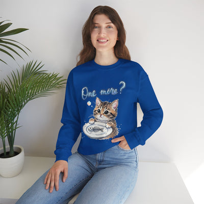 Watercolor painting style 3 Men & Women Cute Cat Pile Crewneck Sweatshirt