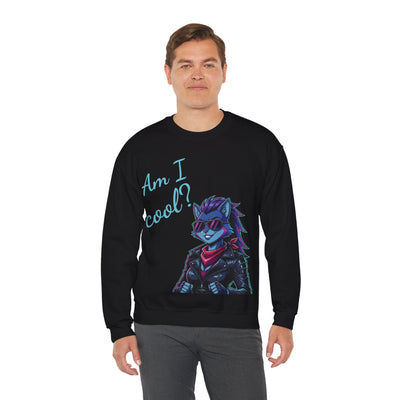 Cool Cat style 2 Unisex Crewneck Sweatshirt | Cozy Gift for Cat Lovers, Casual Wear, Unique Graphic Sweatshirt, Birthday Gift, Everyday Style