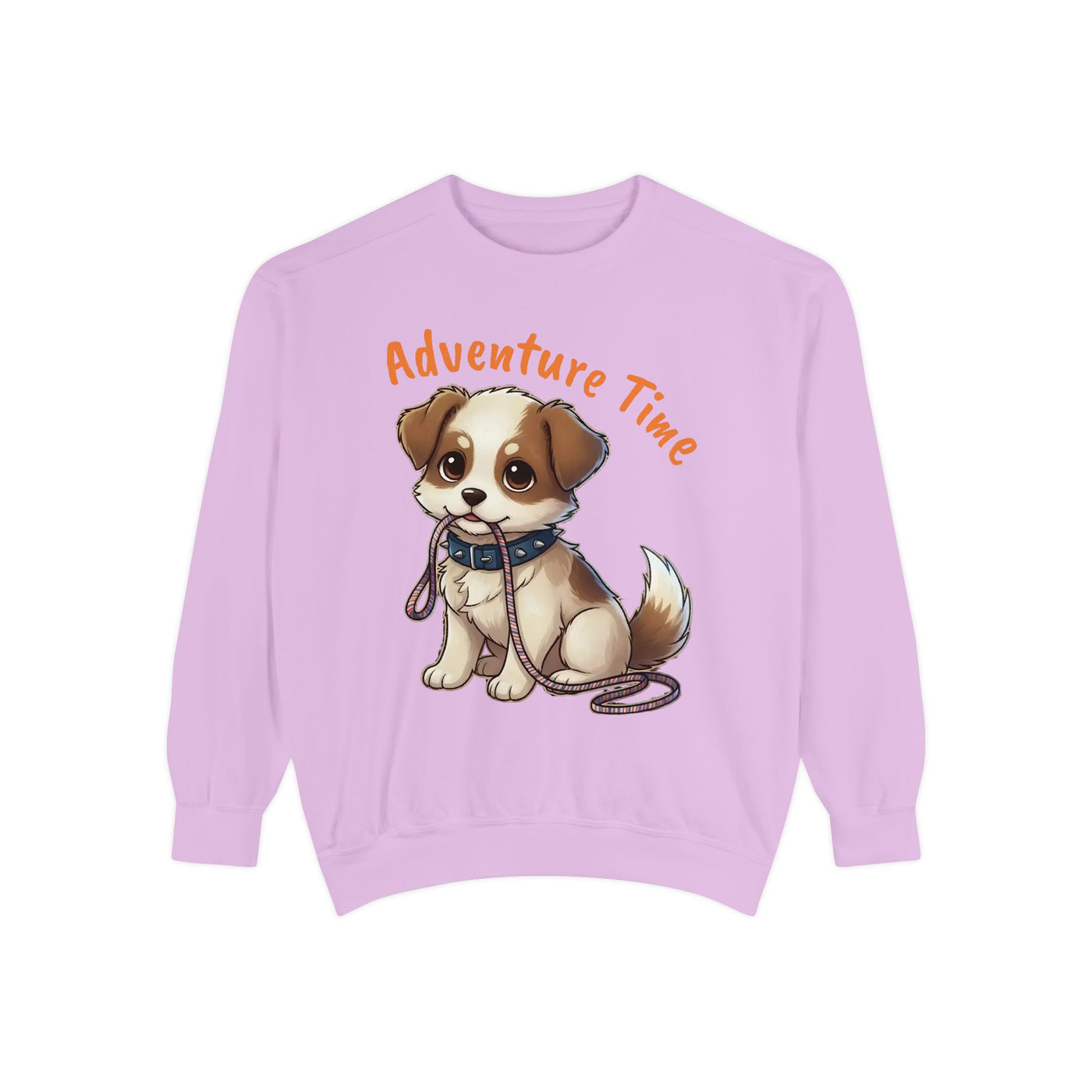 Cute Dog Walk Time style 4 Cozy Graphic Unisex Crewneck Sweatshirt