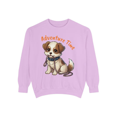 Cute Dog Walk Time style 4 Cozy Graphic Unisex Crewneck Sweatshirt