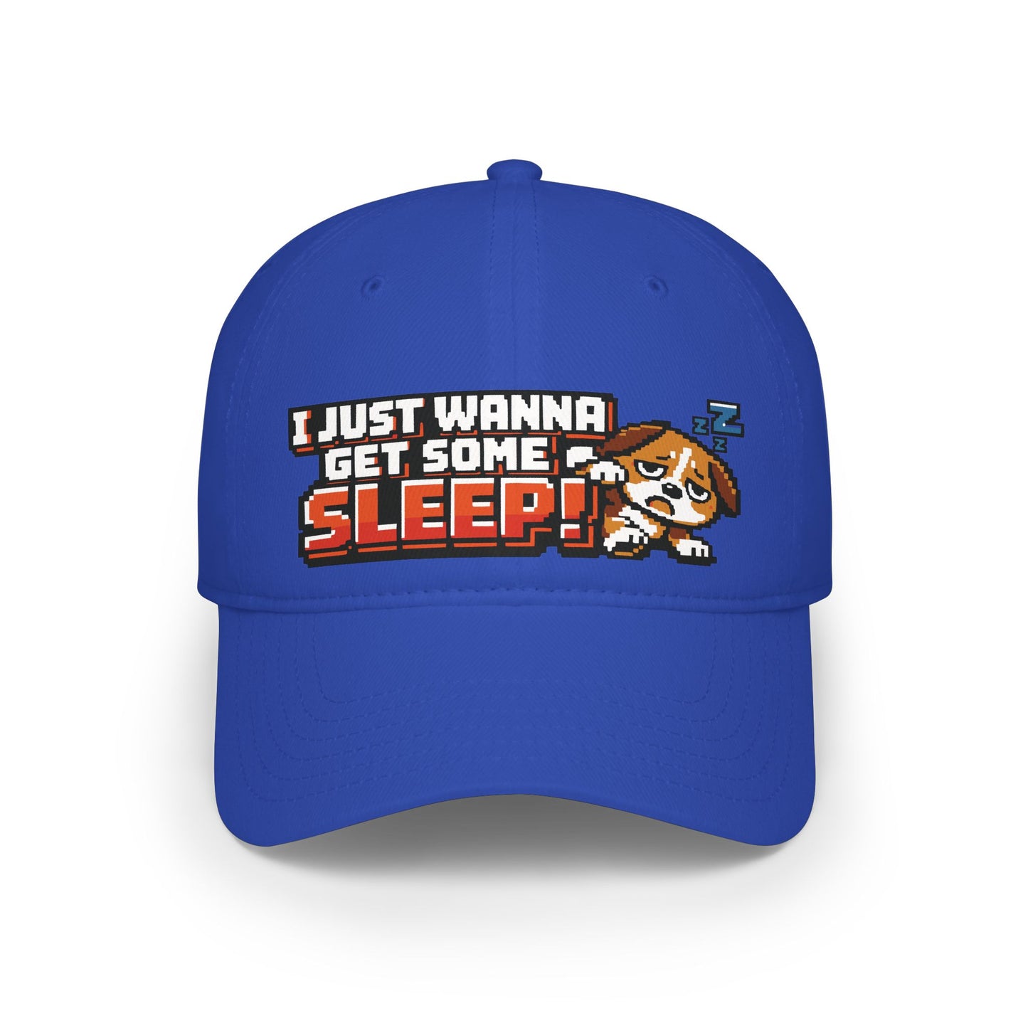 I Just Wanna Get Some Sleep Pixel Dog Low Profile Cap Hat