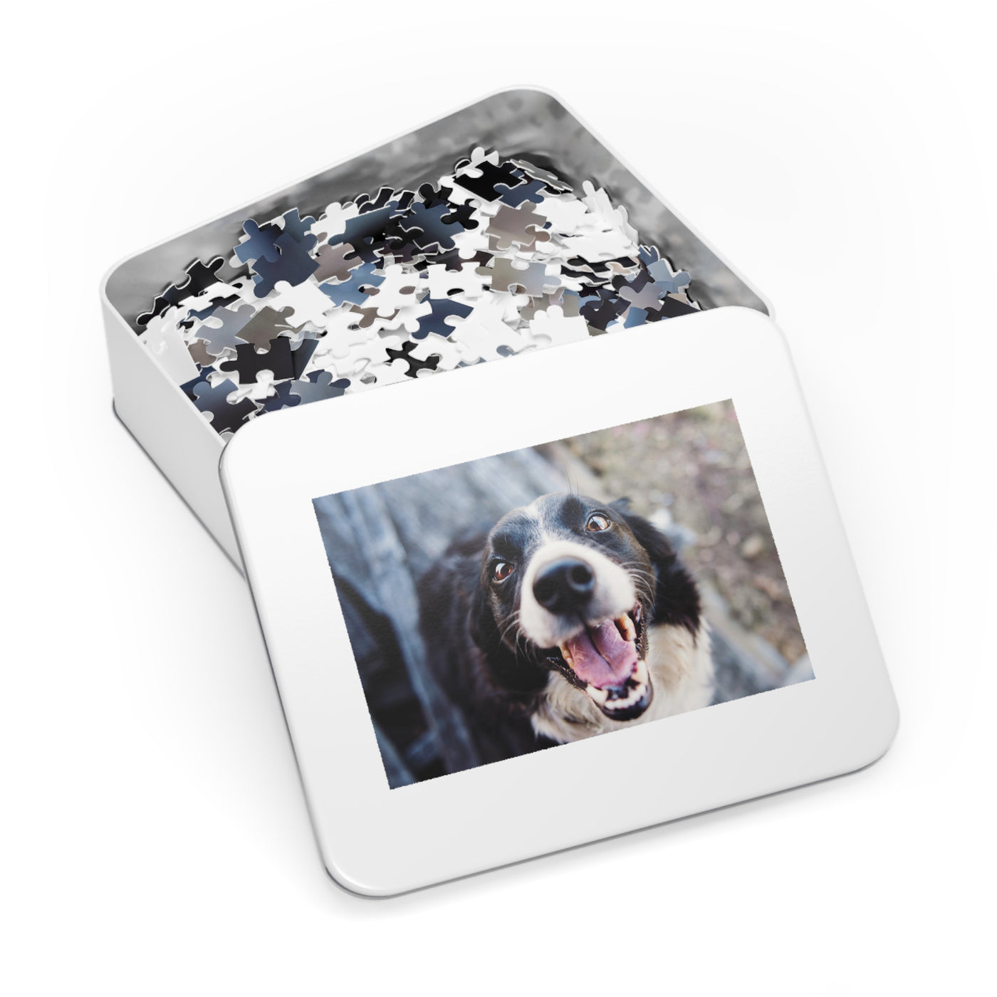 Happy Dog Jigsaw Puzzle, 1000 Pieces, Dog Lover Gift, Family Fun Activity, Personalized Puzzle with Tin, Unique Home Decor, Pet Memorial Gift