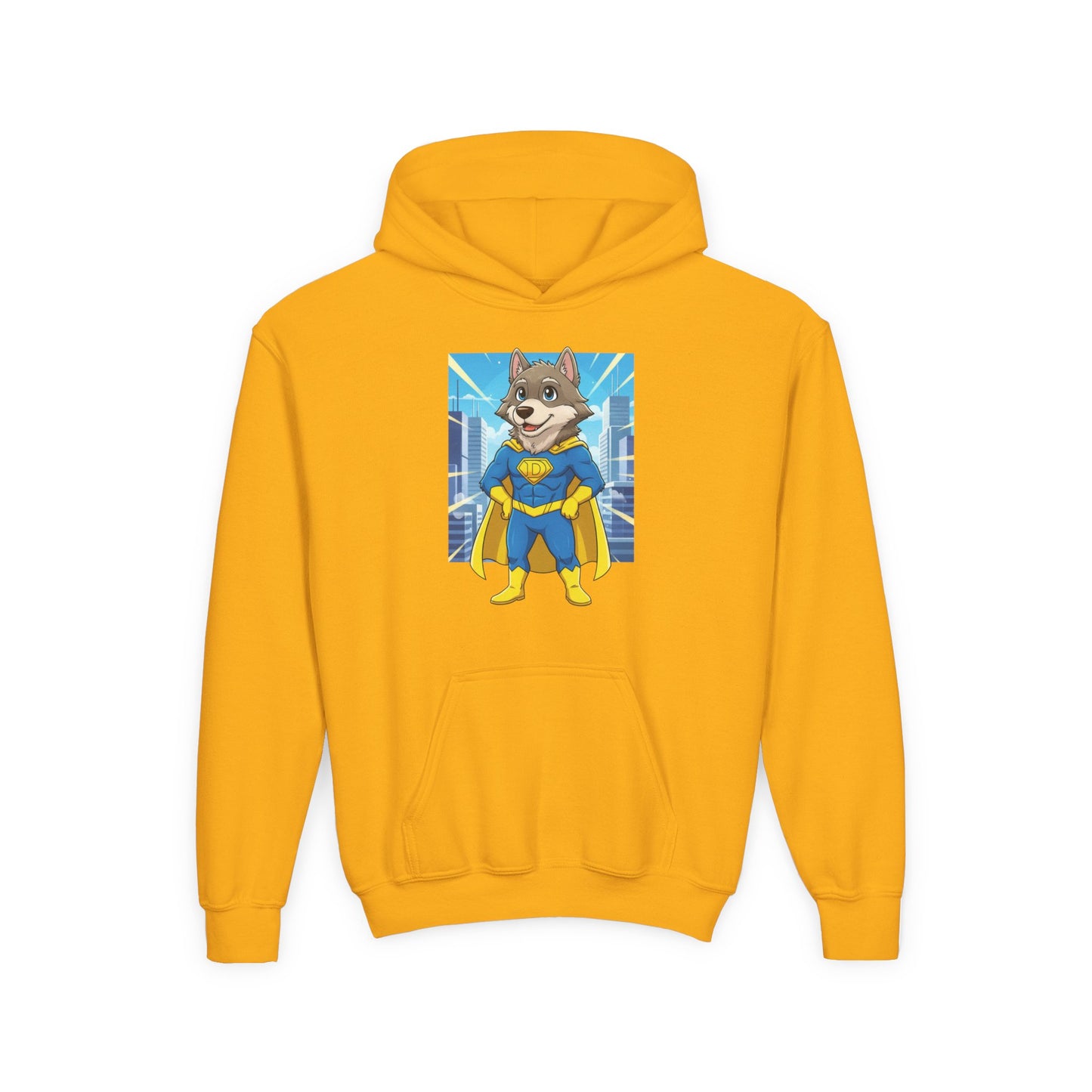 Dog cosplay Superman Funny Design Unisex Kids Hoodie style 1