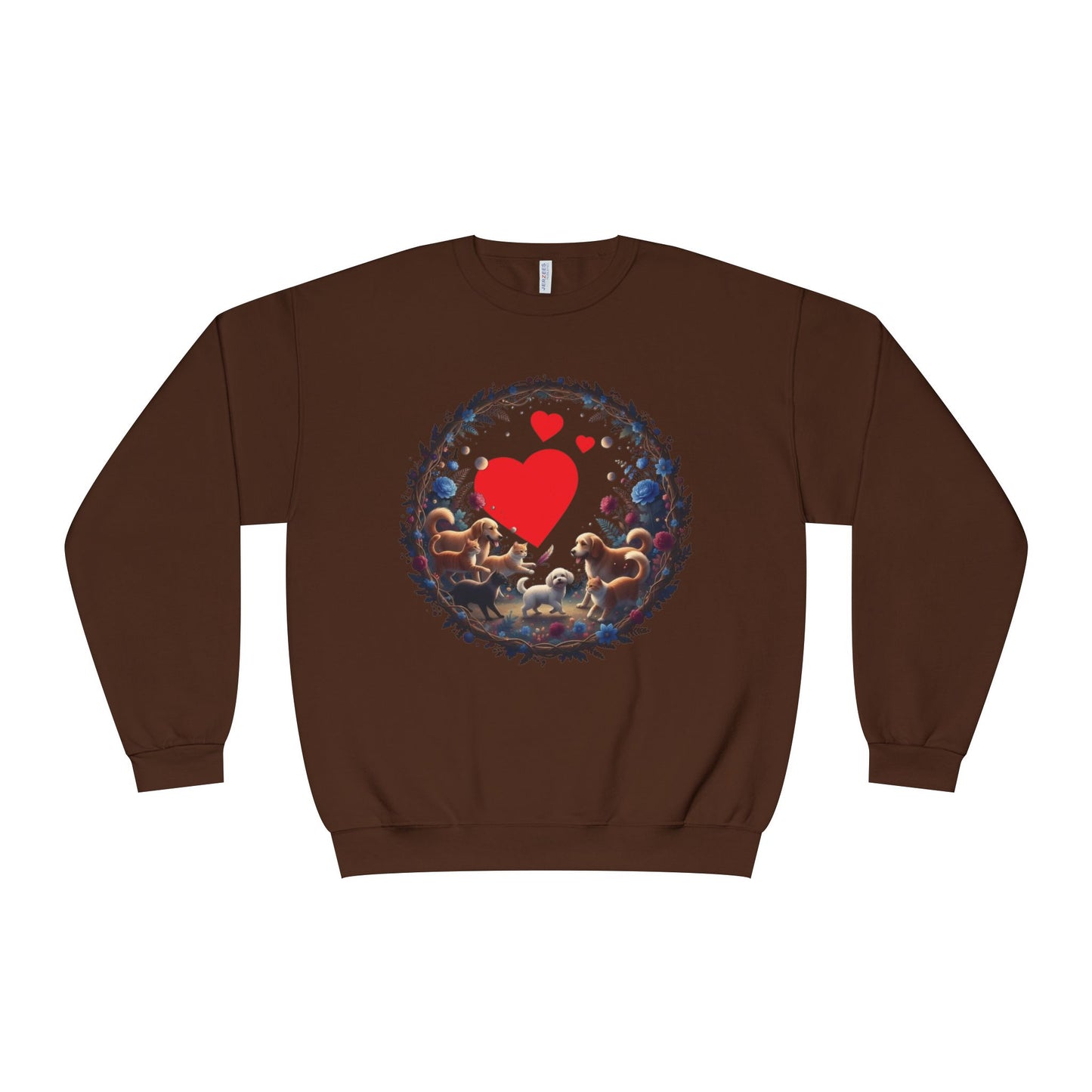 Cats & Dogs Full of Love Unisex NuBlend Crewneck Sweatshirt
