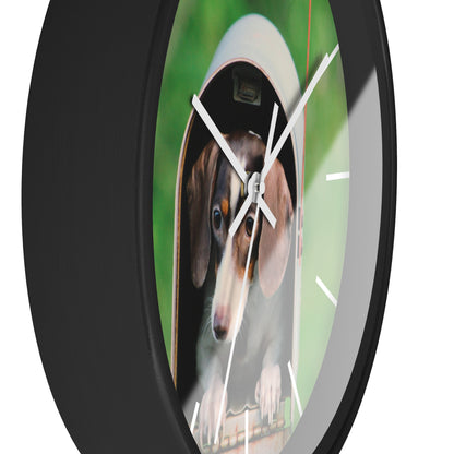 Dog in Post Box different colors Wall Clock