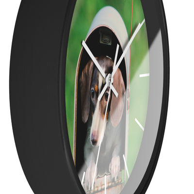 Dog in Post Box Wall Clock