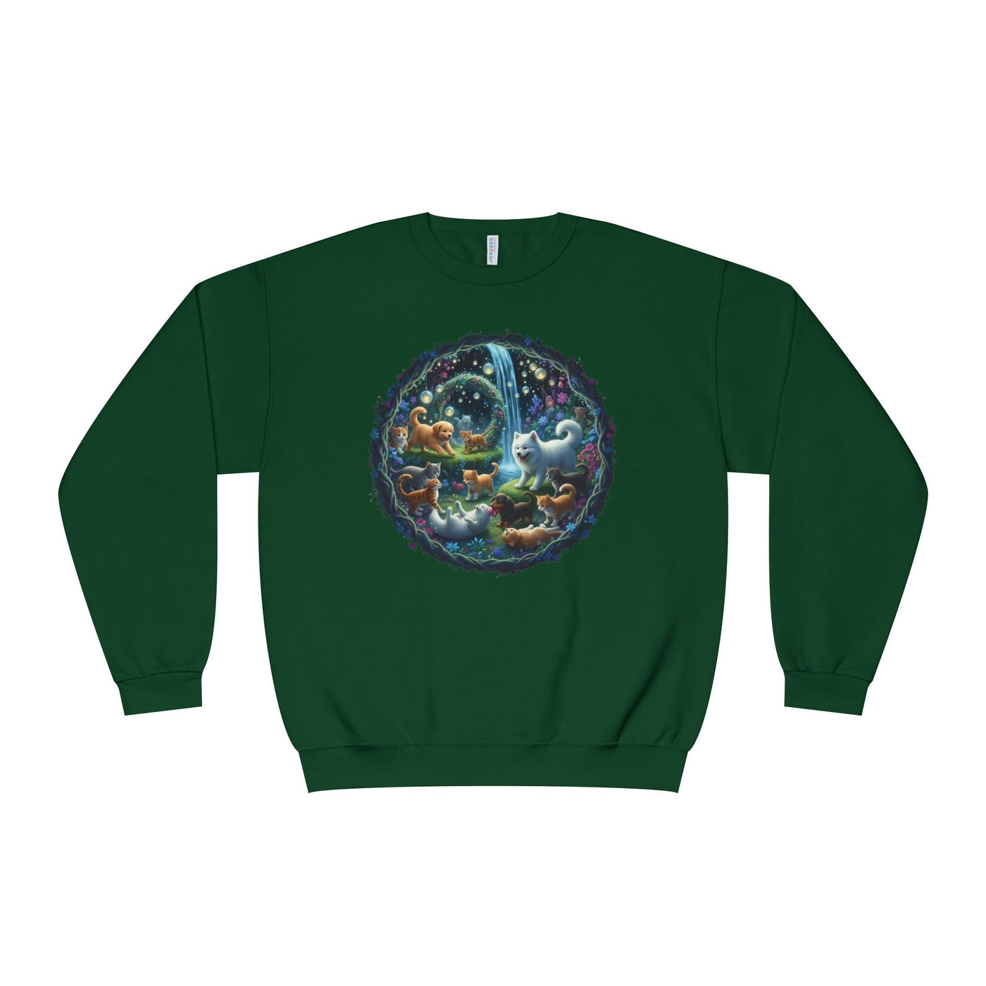 Cats & Dogs Happy Garden Unisex NuBlend® Crewneck Sweatshirt