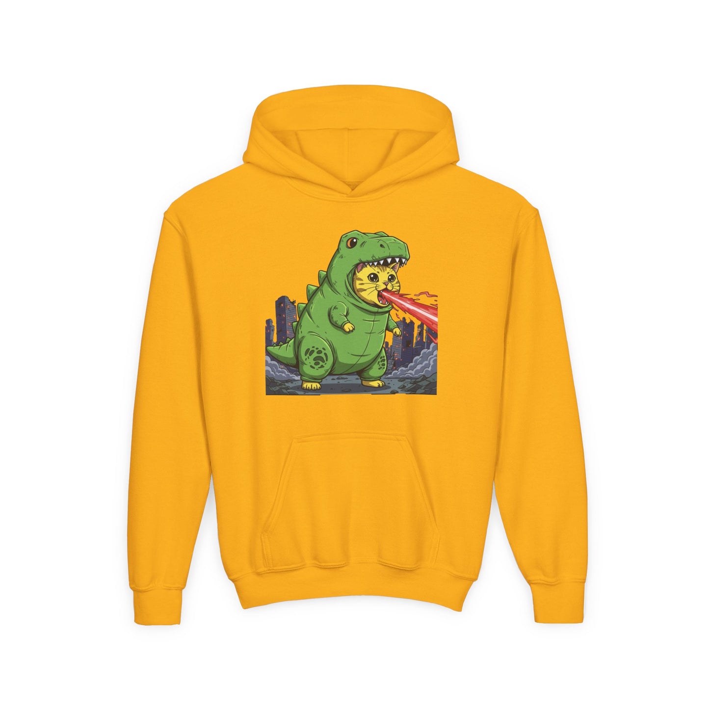 Cat cosplay Godzilla Unisex Kids Hoodie style 4