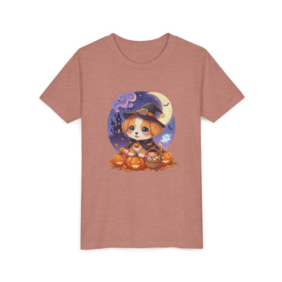 Halloween cute puppy anime style 5 Youth Tee, Short Sleeve T-Shirt, Kids Halloween Apparel, Cute Dog Tee, Fall Outfit for Children