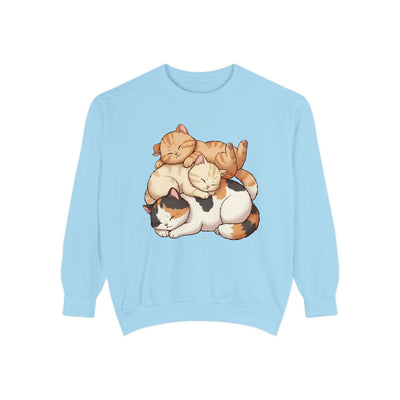 3 Cute Sleeping Cats style 1 Cozy Graphic Unisex Crewneck Sweatshirt
