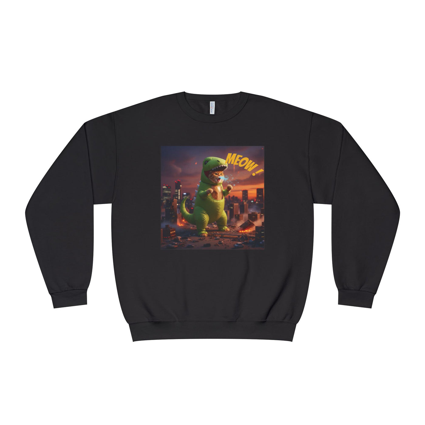 Tyrannosaurus Cat in city style 2 Unisex NuBlend® Crewneck Sweatshirt