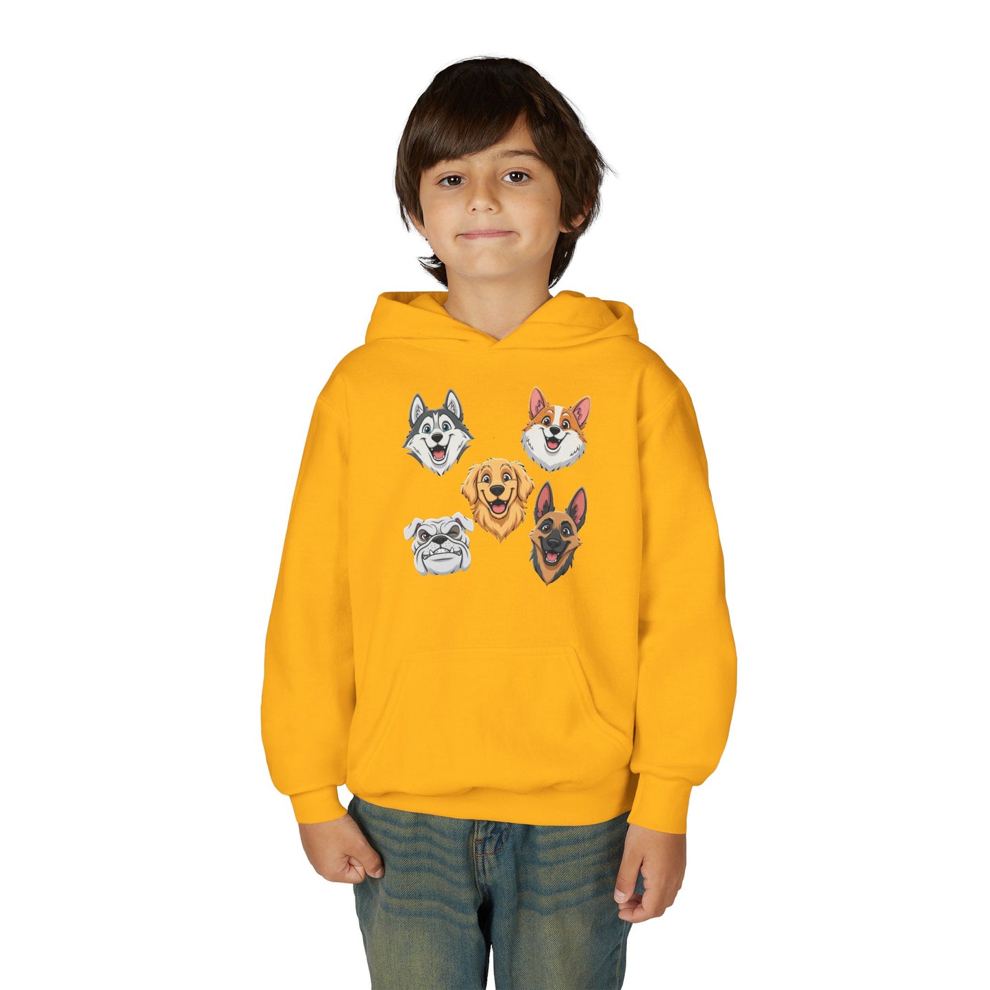 Fun Dog Heads Unisex Youth & Kids Heavy Blend Hoodie